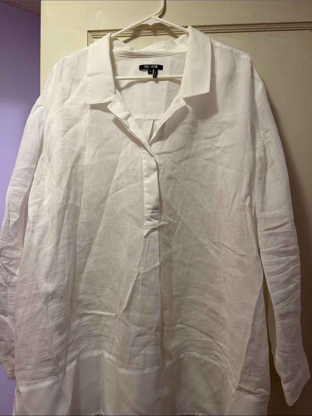 NIC+ZOE White Casual Button-Down Shirt